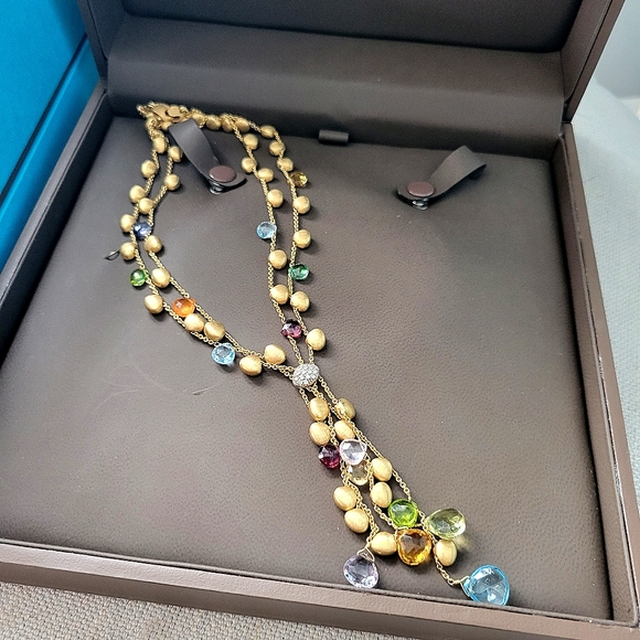Marco Bicego signature 18k yellow gold paradise semi-precious stones & diamonds - Picture 3 of 12